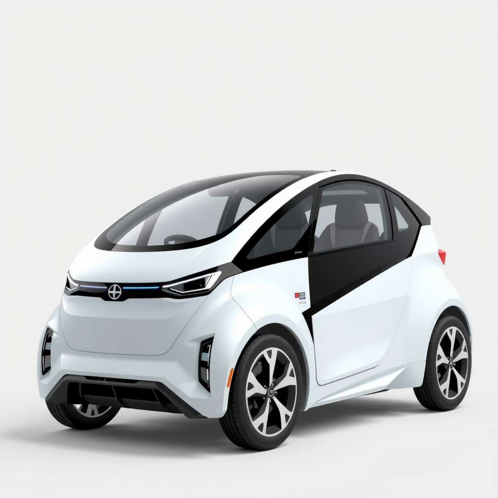 Modern electric vehicle in white color with sleek aerodynamic design, eco-friendly zero-emission transportation