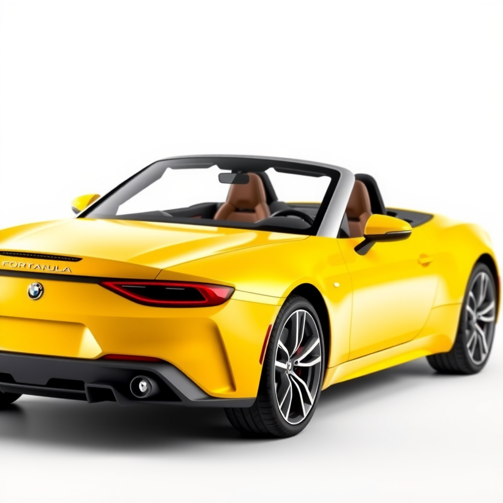 Stylish convertible sports car in yellow color with retractable roof, perfect for scenic drives and special occasions
